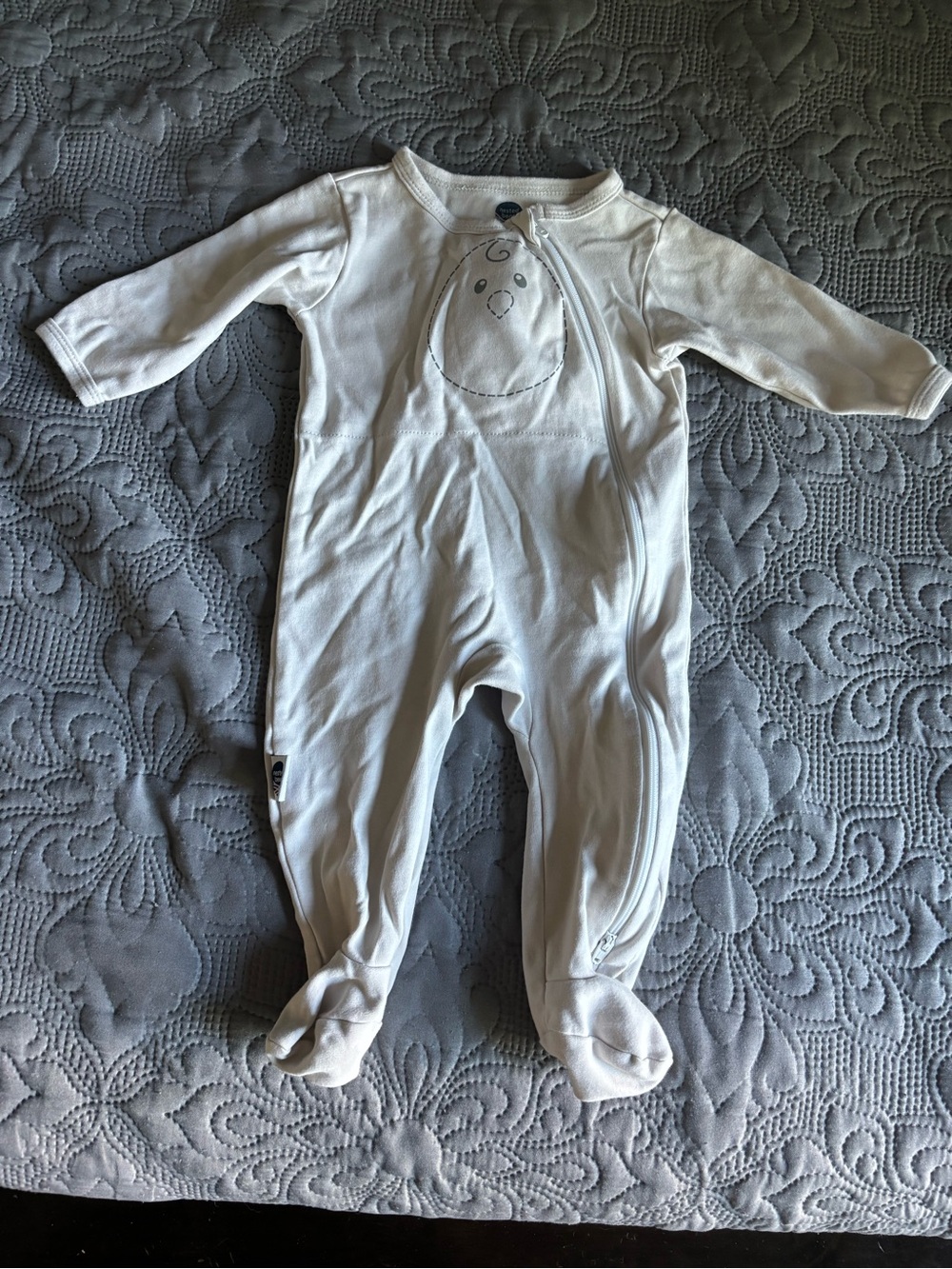 Nested Bean Cream Footed Baby One-Piece Sleeper Medium 6-9m